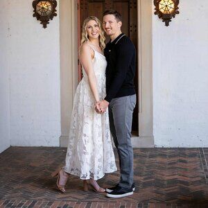 Showpo Philine Midi Dress- Jacquard Plunge Fit and Flare Dress Size 8